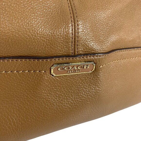 COACH Park Hobo Tan Pebble Leather 2-way Shoulder Handbag w/ Tag + Dustbag - Picture 2 of 15